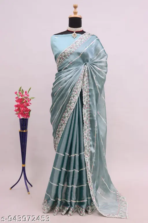Jimmy Chuu Lehriya Green Saree