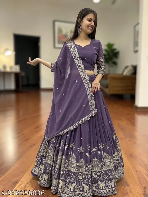 Lehenga women's new arrival latest design embroidered work silk lehenga choli with dupptta (bridalwear ,celebrity,daily wear , ethinic wear,fancy wear ,party wear