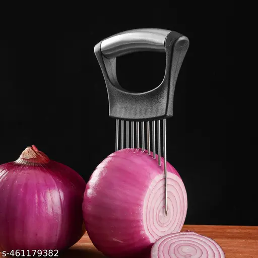 Onion Slicer Meat Slicer, Food Slice Assistant Onion Holder Slicer, Kitchen Gadgets - Stainless Steel Vegetable Holder Cutting Kitchen Gadget Tomato Peeler