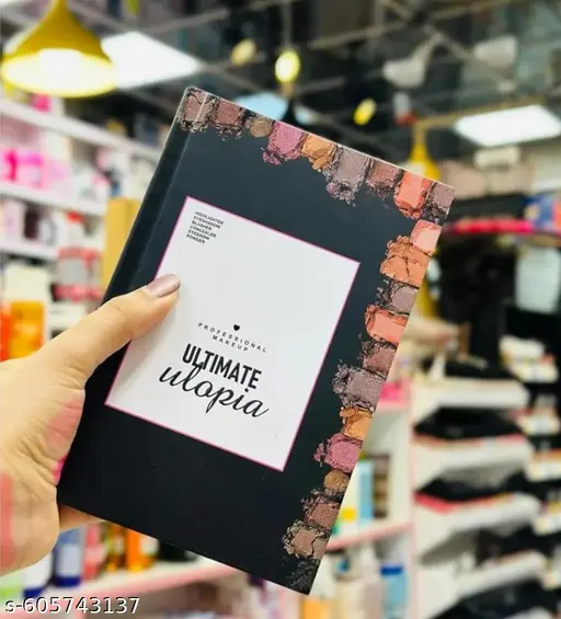 The All-in-One 4 Pages Foldable Makeup Palette Book: 6 Highlighters, 6 Blushers, 28 Eyeshadows, Concealer and Eyebrow Powder – Multicolor Palette (200g)