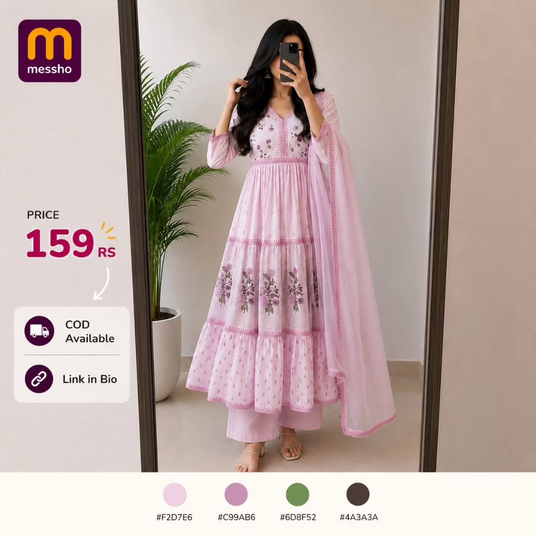 Women Floral Embroidered Panelled Thread Work Chanderi Silk Kurta with Trousers &amp;amp; With Dupatta