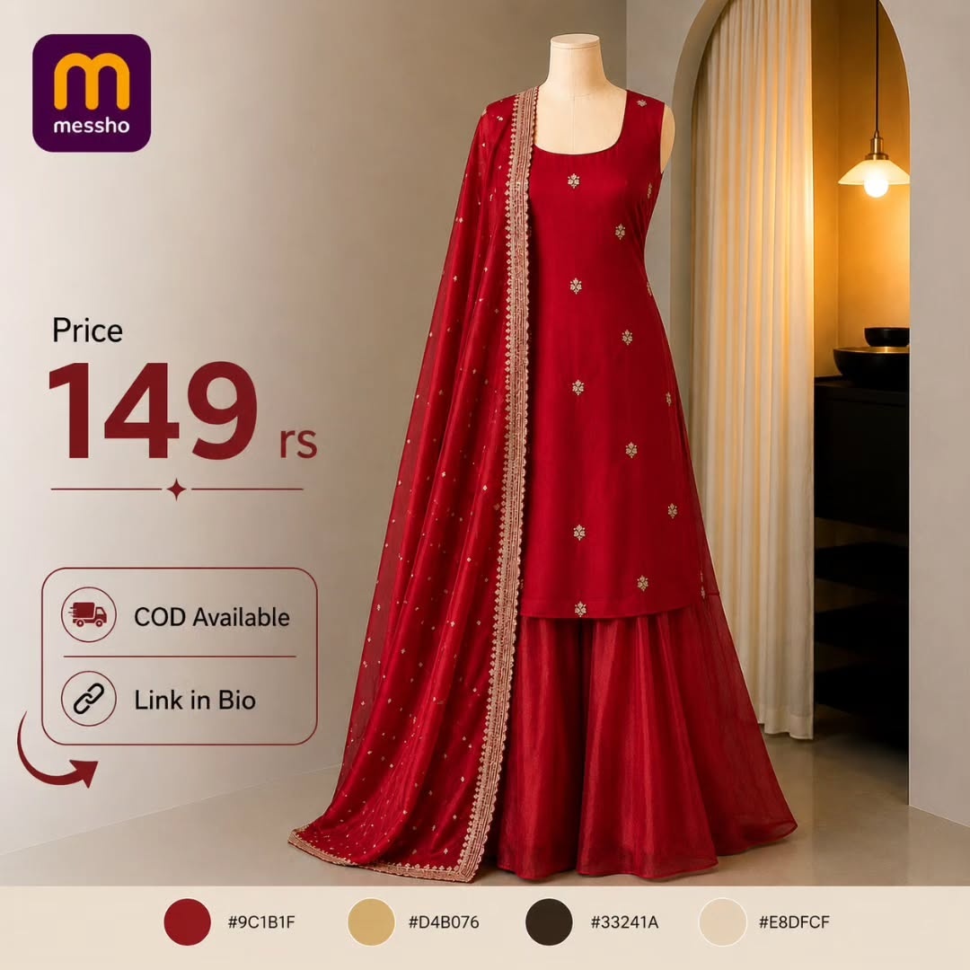 Georgette Embroidered Women&amp;#039;s Stitched Kurti|sharara garara for women|shararasuit|Festive sharara|sharara clothes|sharara sets for women|sharara kurta set|kurta set|sharara kurta| Pink