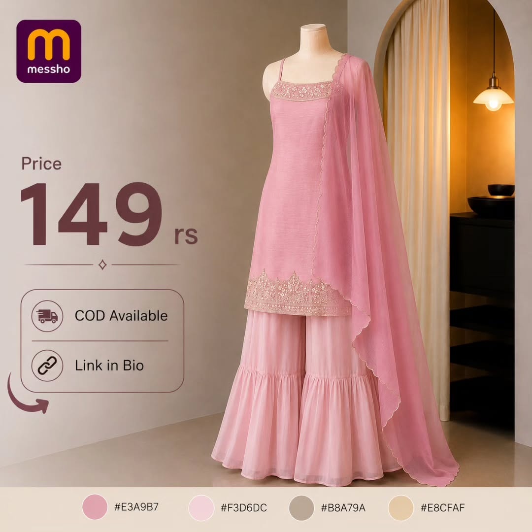 Women Embroidered Regular Kurta with Sharara &amp;amp; With Dupatta