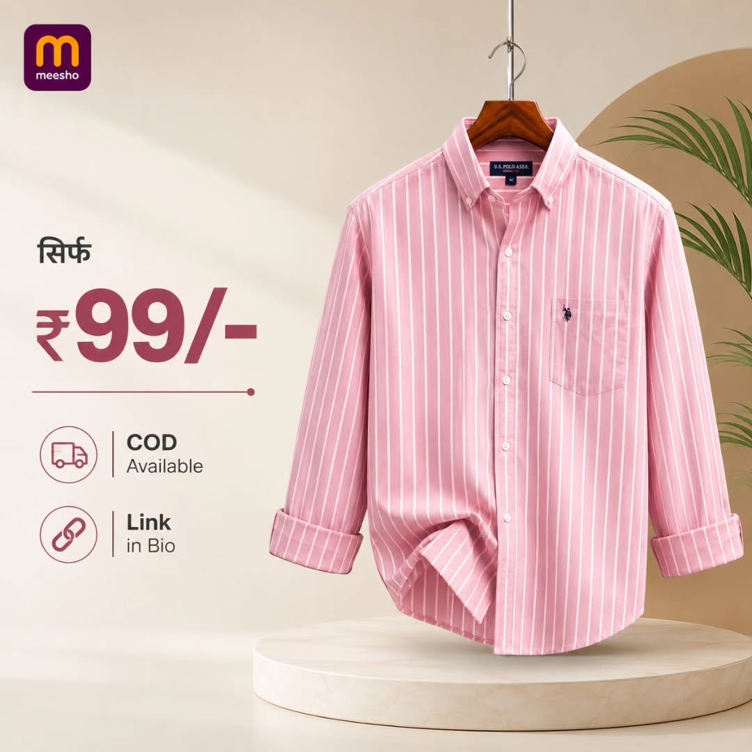 Men Pink Striped Cotton Shirt | Stylish Full Sleeve Casual &amp;amp; Formal Wear