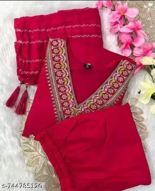 Cotton Women Kurti With Dupatta &amp;amp; Bottomwear