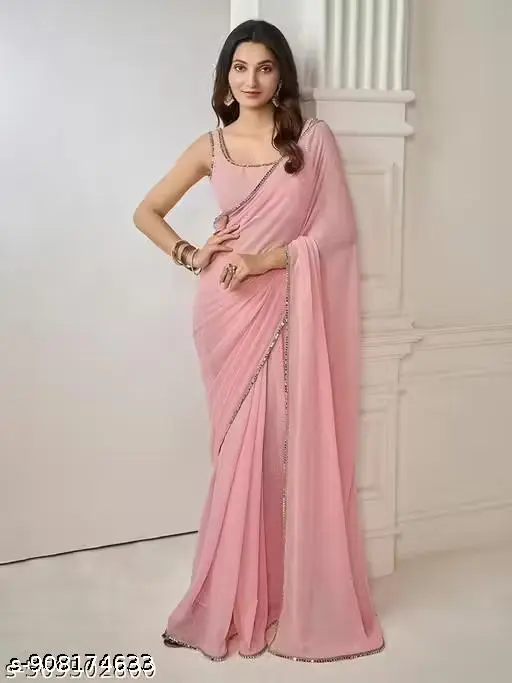 Georgette Fancy Traditional Fancy Lace Saree